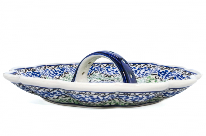 Platou cu maner pentru oua Sweet Dreams, ceramica smaltuita, pictat manual, 24,0 cm [7]