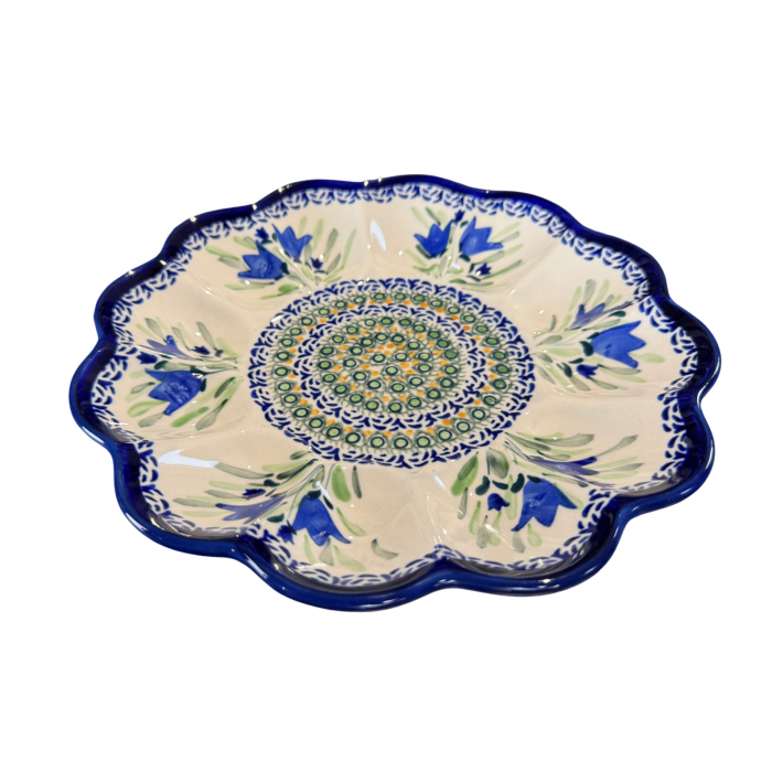 Platou pentru oua Tulip Fields, ceramica smaltuita, pictat manual, 24,0 cm [5]