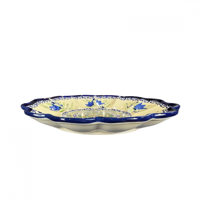 Platou pentru oua Tulip Fields, ceramica smaltuita, pictat manual, 24,0 cm [7]