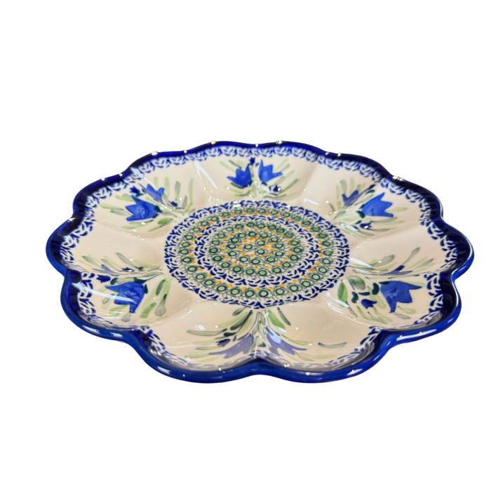 Platou pentru oua Tulip Fields, ceramica smaltuita, pictat manual, 24,0 cm [8]