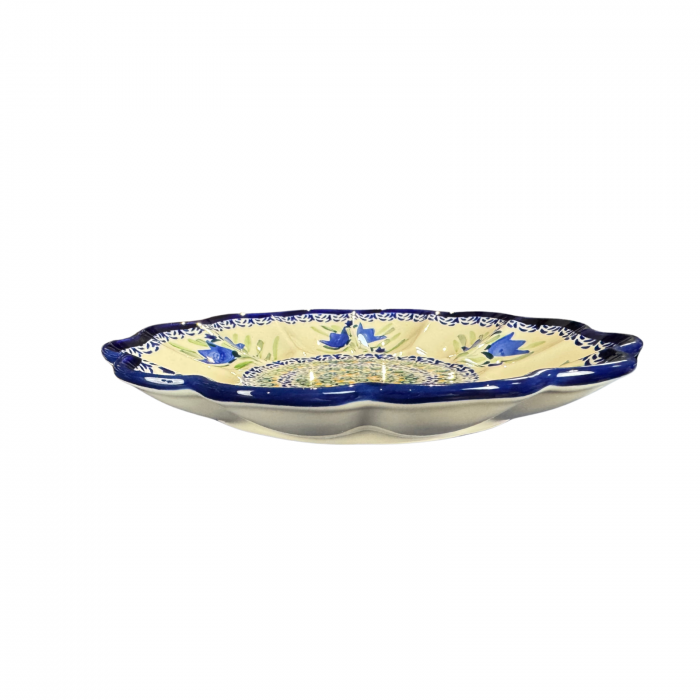 Platou pentru oua Tulip Fields, ceramica smaltuita, pictat manual, 24,0 cm [4]