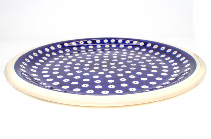 Platou rotund Blue Eyes, ceramica smaltuita, pictata manual 27,2 cm [3]