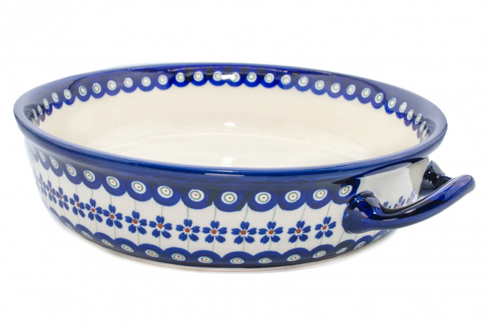 Platou rotund cu manere pentru servire Floral Peacock, ceramica smaltuita, pictat manual, 31,5 x 6,7 cm, volum 1,7 L [2]