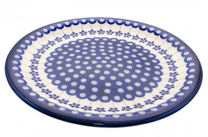 Platou rotund Floral Peacock, ceramica smaltuita, pictat manual 27,2 cm [3]