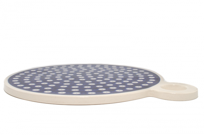 Platou rotund pentru branzeturi Blue Eyes, ceramica smaltuita, pictat manual, 22,8 cm [5]