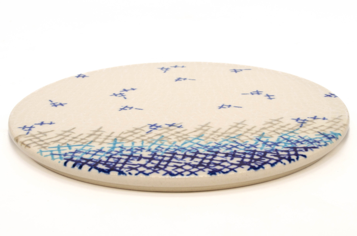 Platou rotund pentru branzeturi, Day and Night, ceramica smaltuita, pictat manual, 16,1 cm [4]