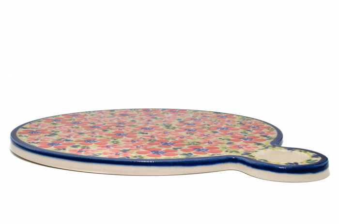 Platou rotund pentru branzeturi Fire Poppies, ceramica smaltuita, pictat manual, 22,8 cm [5]