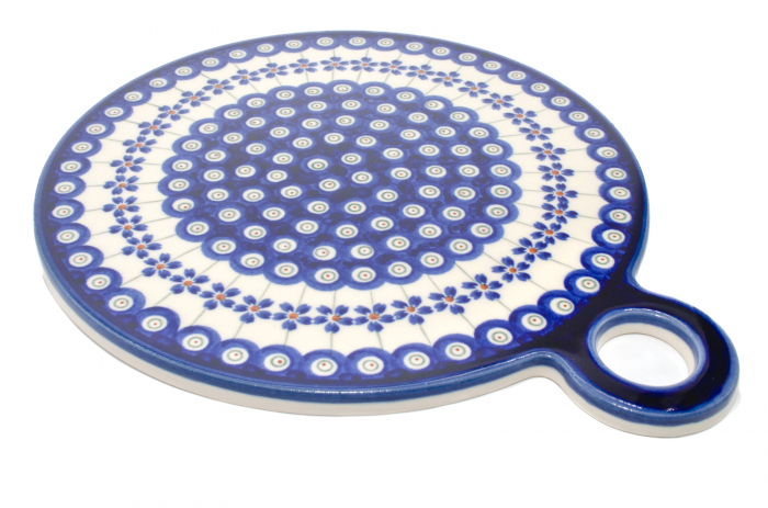 Platou rotund pentru branzeturi Floral Peacock, ceramica smaltuita, pictat manual, 22,8 cm [2]