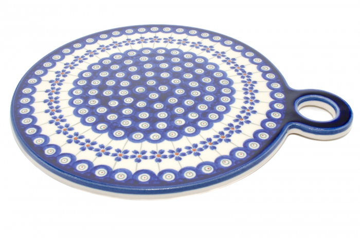 Platou rotund pentru branzeturi Floral Peacock, ceramica smaltuita, pictat manual, 22,8 cm [5]