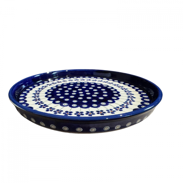 Platou rotund pentru servire Floral Peacock, ceramica smaltuita, pictat manual, 25,0 cm [5]