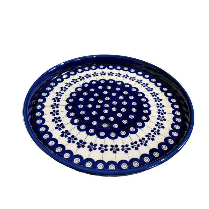 Platou rotund pentru servire Floral Peacock, ceramica smaltuita, pictat manual, 25,0 cm [3]
