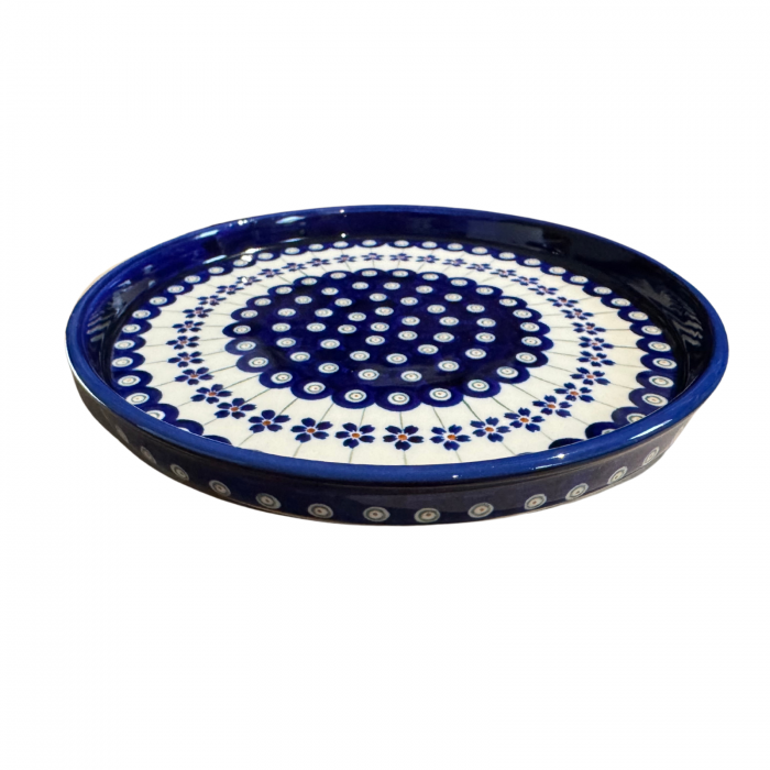 Platou rotund pentru servire Floral Peacock, ceramica smaltuita, pictat manual, 25,0 cm [4]