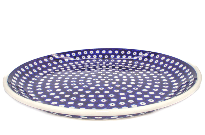 Platou tort Blue Eyes, ceramica smaltuita, pictata manual, 33,0 cm [4]
