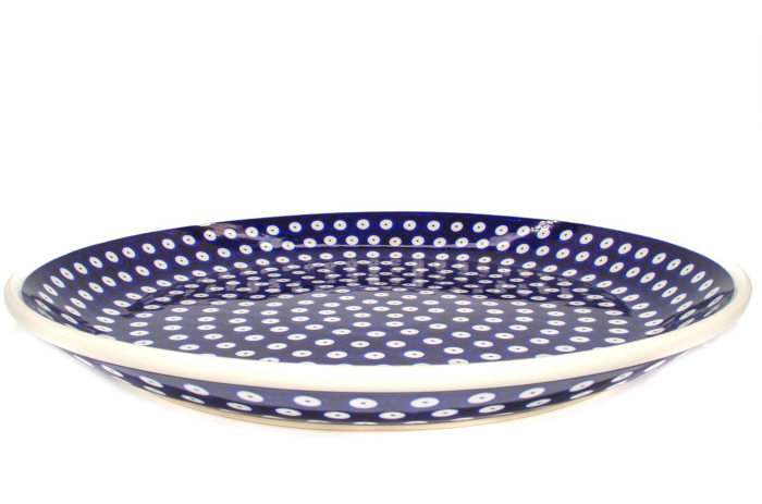 Platou tort Blue Eyes, ceramica smaltuita, pictata manual, 33,0 cm [3]