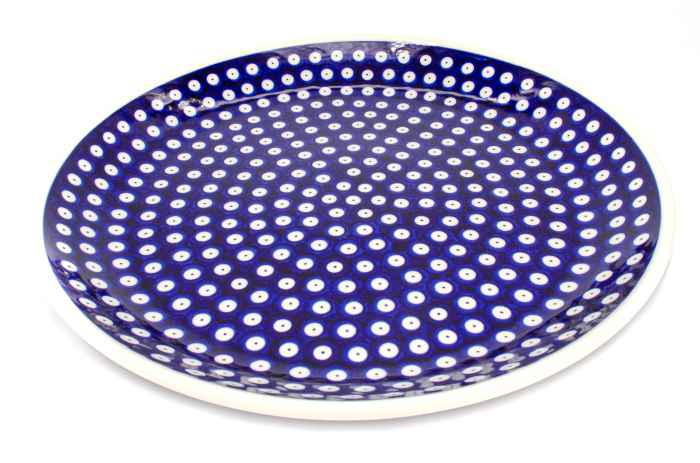 Platou tort Blue Eyes, ceramica smaltuita, pictata manual, 33,0 cm [6]