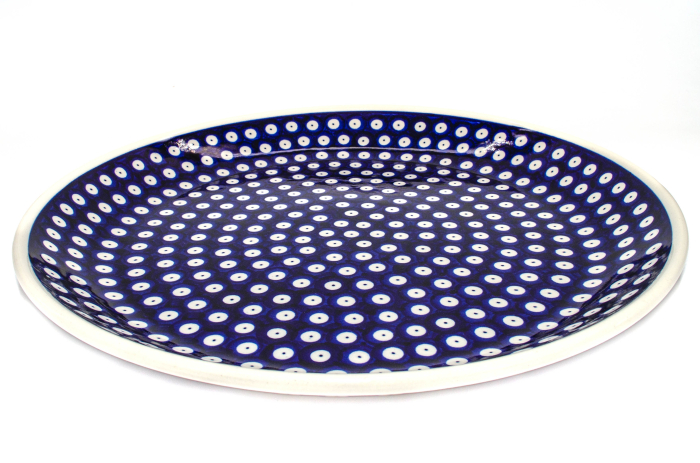 Platou tort Blue Eyes, ceramica smaltuita, pictata manual, 33,0 cm [5]