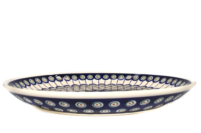 Platou tort Peacock Eyes, ceramica smaltuita, pictata manual, 33,0 cm [7]