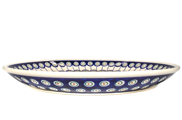 Platou tort Peacock Eyes, ceramica smaltuita, pictata manual, 33,0 cm [8]