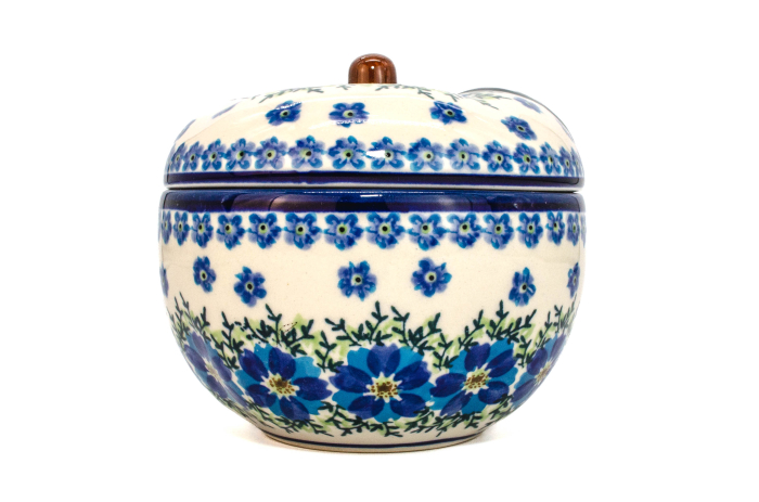 Recipient cu capac in forma de mar, cu orificii Blue Dream, ceramica smaltuita, pictat manual, 12,1 x 12,5cm [3]