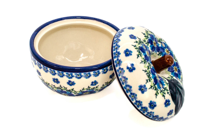 Recipient cu capac in forma de mar, cu orificii Blue Dream, ceramica smaltuita, pictat manual, 12,1 x 12,5cm [2]