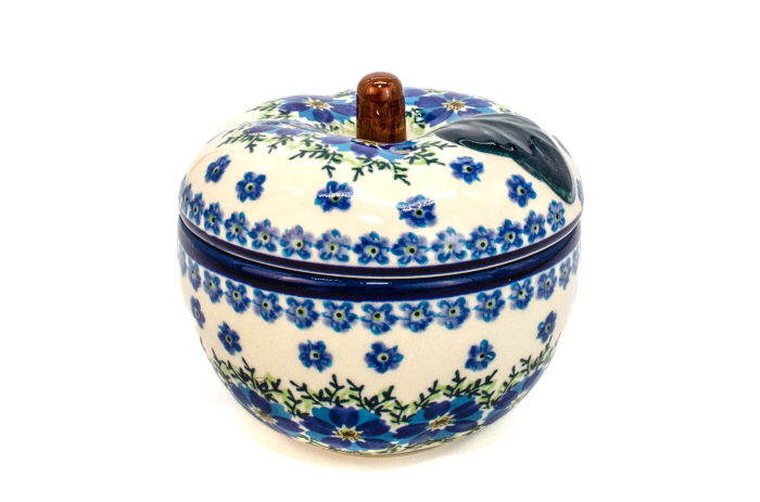 Recipient cu capac in forma de mar, cu orificii Blue Dream, ceramica smaltuita, pictat manual, 12,1 x 12,5cm [4]