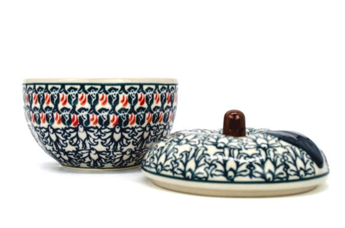 Bomboniera / Recipient cu capac in forma de mar Flower Bed, ceramica smaltuita, pictat manual, 12,1 x 12,5cm [3]