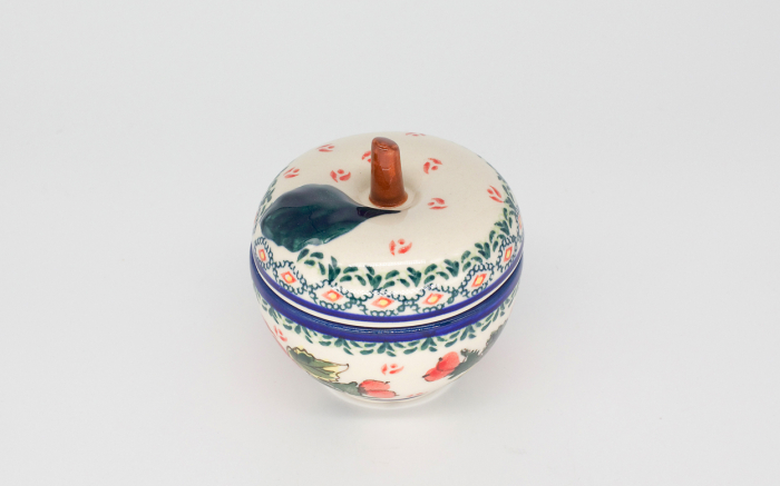 Recipient cu capac in forma de mar Roses, ceramica smaltuita, pictat manual, 9,2 x  8,7 cm [2]