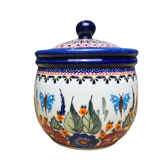 Recipient depozitare cu capac Poppy Fountain ceramica smaltuita, pictat manual,14,5 cm, volum 1 L [9]