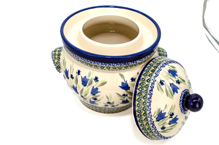 Recipient depozitare cu capac Tulip Fields, ceramica smaltuita, pictat manual, volum 4 L [5]