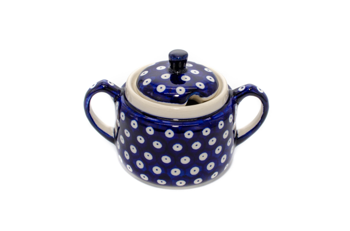 Recipient pentru zahar Blue Eyes, ceramica smaltuita, pictat manual, 350 ml [2]
