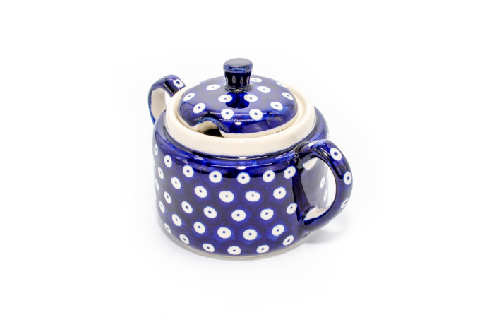 Recipient pentru zahar Blue Eyes, ceramica smaltuita, pictat manual, 350 ml [3]