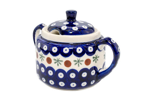 Recipient pentru zahar Blue Eyes Festive, ceramica smaltuita, pictat manual, 350 ml [2]