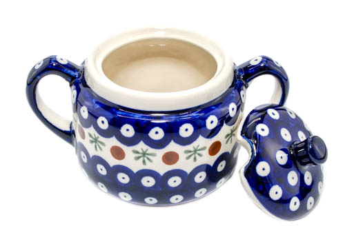 Recipient pentru zahar Blue Eyes Festive, ceramica smaltuita, pictat manual, 350 ml [6]