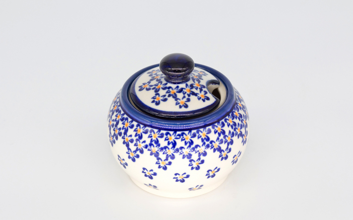 Recipient pentru zahar Blue Field, ceramica smaltuita, pictat manual, 150 ml [5]