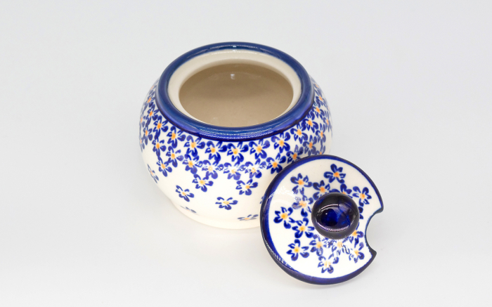 Recipient pentru zahar Blue Field, ceramica smaltuita, pictat manual, 150 ml [2]