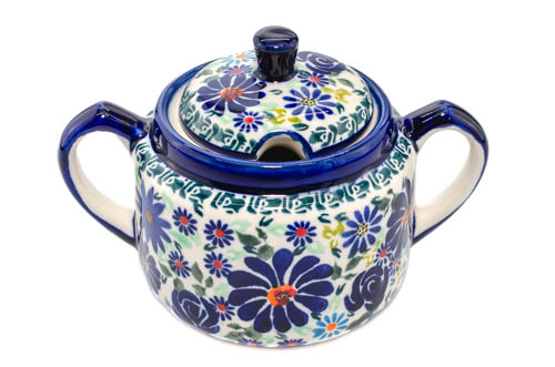 Recipient pentru zahar Floral-Fireworks, ceramica smaltuita, pictat manual, 350 ml [4]