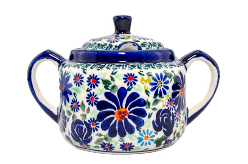 Recipient pentru zahar Floral-Fireworks, ceramica smaltuita, pictat manual, 350 ml [7]