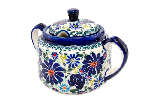 Recipient pentru zahar Floral-Fireworks, ceramica smaltuita, pictat manual, 350 ml [2]