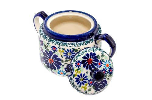 Recipient pentru zahar Floral-Fireworks, ceramica smaltuita, pictat manual, 350 ml [5]