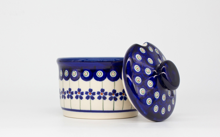 Recipient pentru zahar Floral Peacock, ceramica smaltuita, pictat manual, 400 ml [3]
