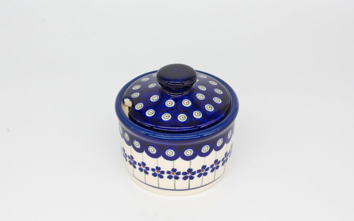 Recipient pentru zahar Floral Peacock, ceramica smaltuita, pictat manual, 400 ml [7]