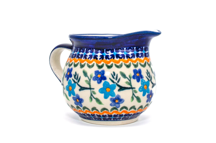 Recipient servire lapte Basket of Blue, ceramica smaltuita, pictat manual, 250 ml [4]