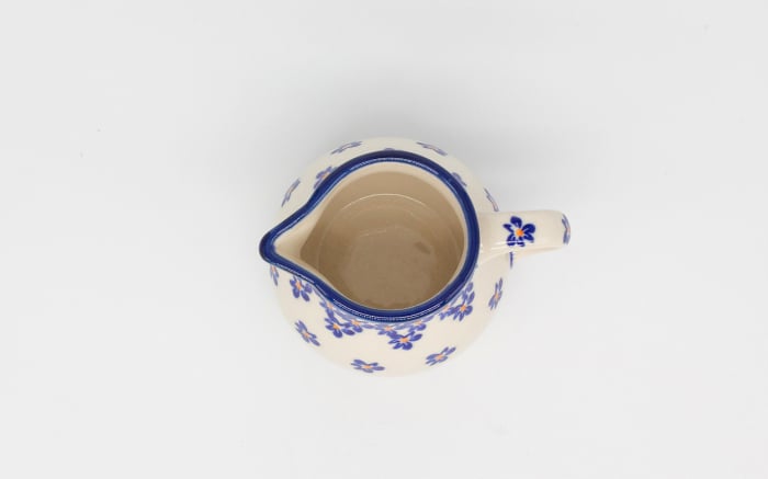 Recipient servire lapte Blue Field, ceramica smaltuita, pictat manual, 170 ml [5]