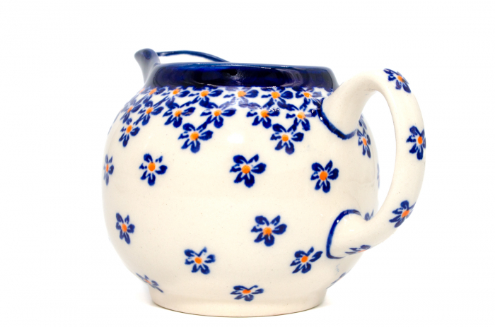 Recipient servire lapte Blue Field, ceramica smaltuita, pictat manual, 250 ml [3]