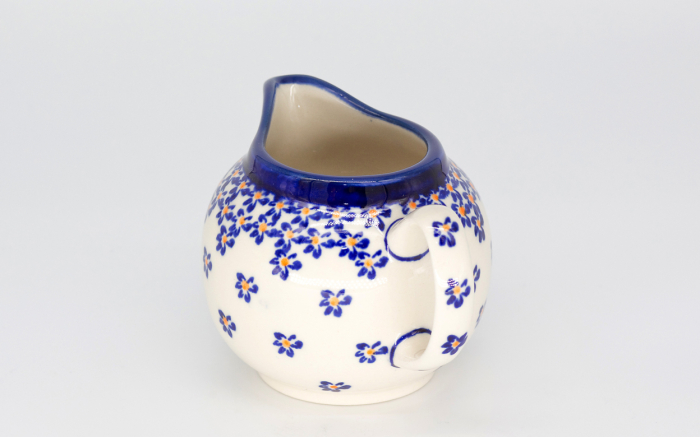 Recipient servire lapte Blue Field, ceramica smaltuita, pictat manual, 250 ml [2]