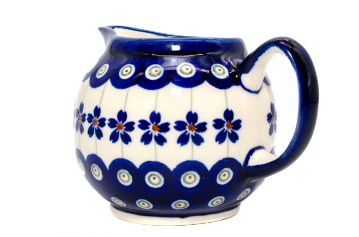 Recipient servire lapte Floral Peacock, ceramica smaltuita, pictat manual, 250 ml [3]