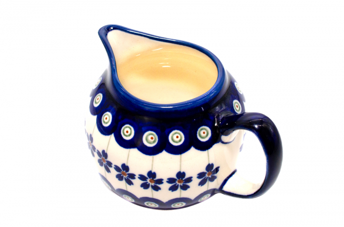 Recipient servire lapte Floral Peacock, ceramica smaltuita, pictat manual, 250 ml [6]
