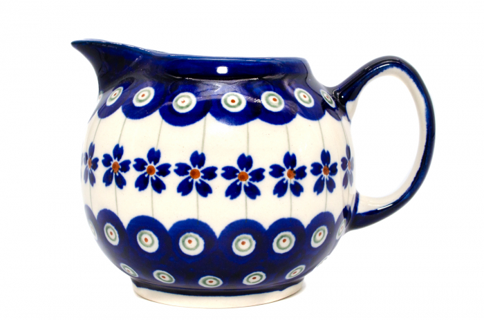 Recipient servire lapte Floral Peacock, ceramica smaltuita, pictat manual, 250 ml [2]