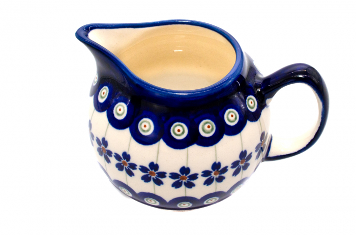 Recipient servire lapte Floral Peacock, ceramica smaltuita, pictat manual, 250 ml [5]