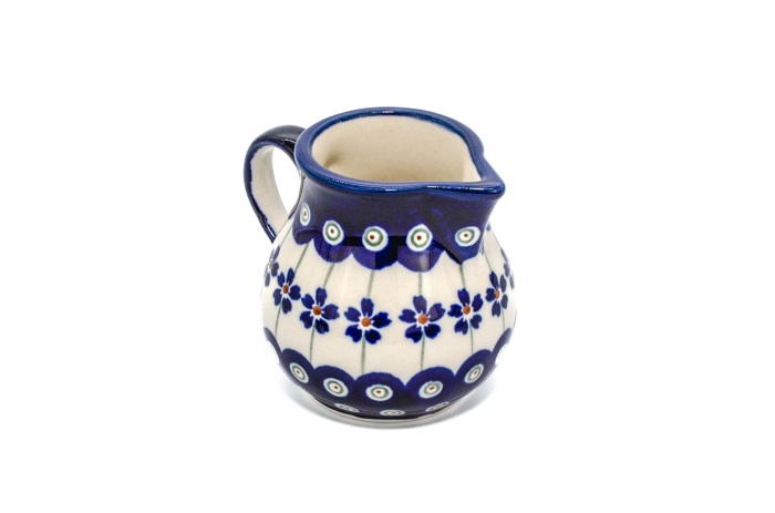 Recipient servire lapte Floral Peacock ceramica smaltuita, pictat manual, 170 ml [3]